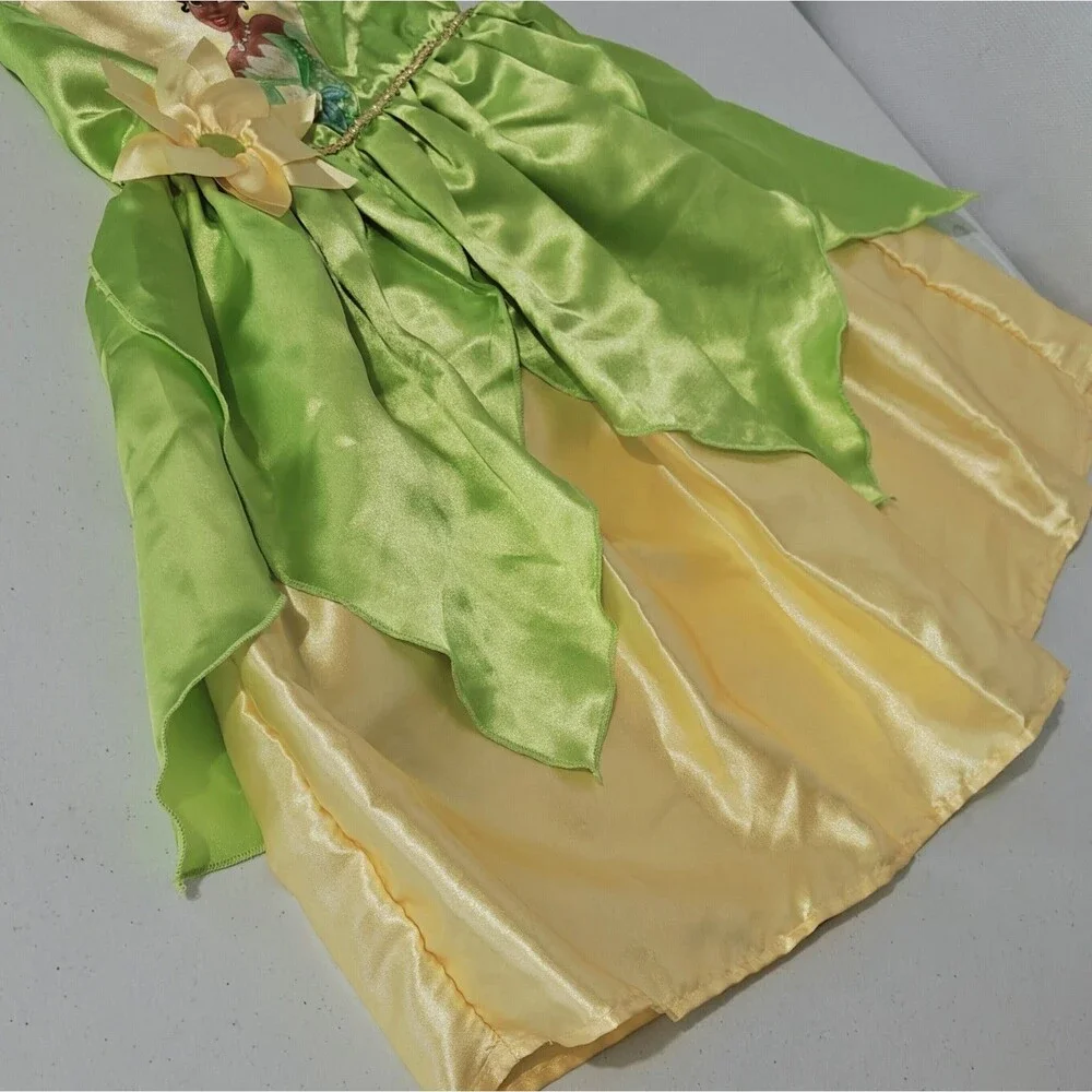 NEW Disney Tiana Dress Costume Girls 4T Princess & The Frog H&M Play Yellow NWT